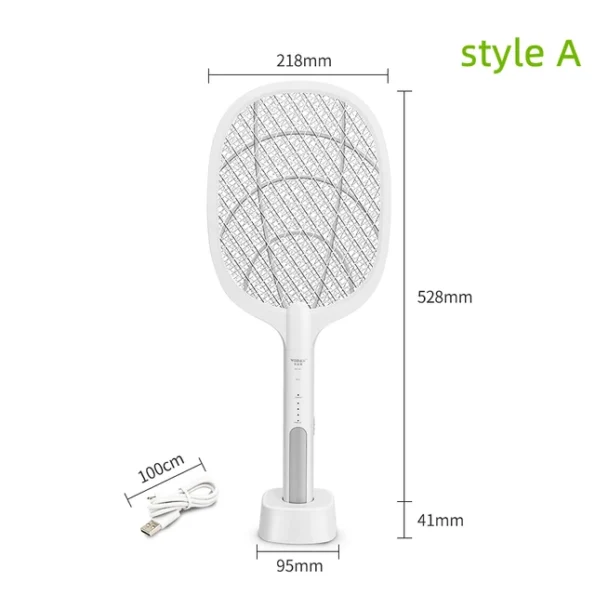 2 In 1 Mosquito racket USB Rechargeable Fly Zapper Swatter with Purple Lamp Seduction Trap Summer Night Baby Sleep Protect tools available for shop online at ezedpk the best consumer electronics online store