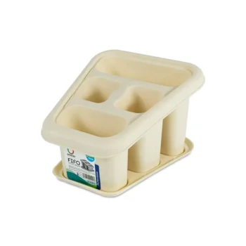 cutlery holder kitchen organizer with detachable drain tray, 4 portion