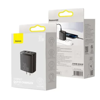 Baseus Compact Quick Charger 2U+C 30W US Black