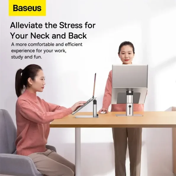 Baseus Metal Adjustable Laptop Stand Non-slip Desktop Laptop Holder For Laptop Macbook Tablet (1)
